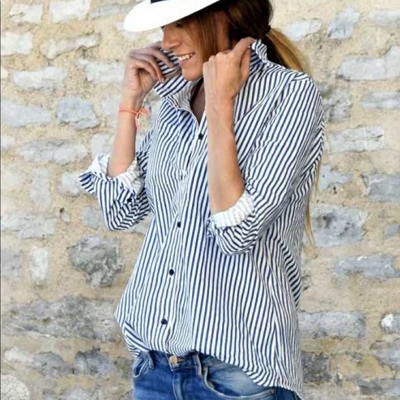 Striped Button Up Blouse - Picture 3 of 4